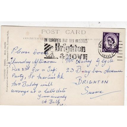 The Priory Christchurch Postcard 1965 used VGC