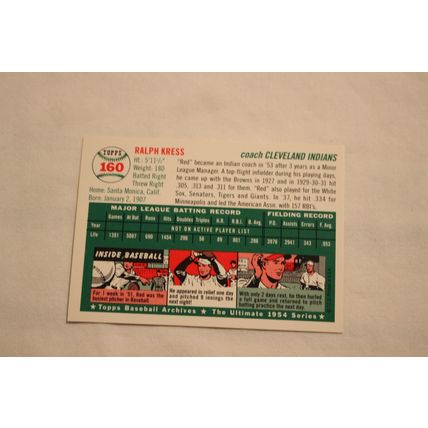 Ralph Red Kress 1994 Topps 1954 Archives NO. 160