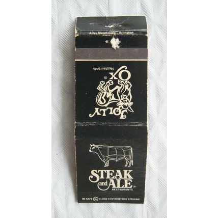 Matchbook cover Steak & Ale Restaurant - Jolly Ox Restaurants