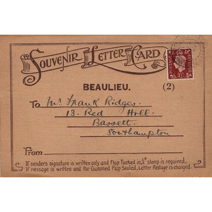 Beaulieu Hampshire Letter Card Folding Postcard Photo Style Book