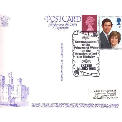 Princess Diana Of Wales 21st Birthday FDC Limited Edn Postcard
