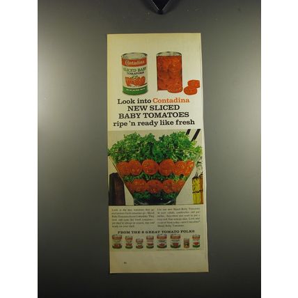 1969 Contadina Sliced Baby Tomatoes Advertisement