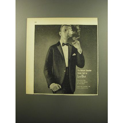 1959 Lord West Fashion Ad - The natural shoulder dinner suit by Lord West