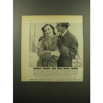 1959 Harris Tweed Fashion Advertisement - The well-bred fabric