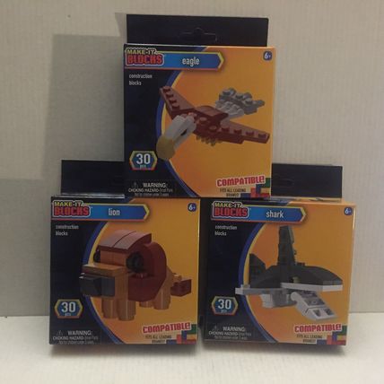 NEW Make It Blocks Eagle Shark & Lion Sets - 90 pieces