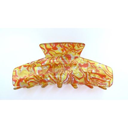 Magenta red yellow gold shimmering effect hair claw clamp clip