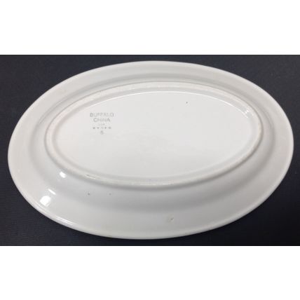 Antique 1 Piece White Oval Salad Plate Restaurantware Buffalo China USA