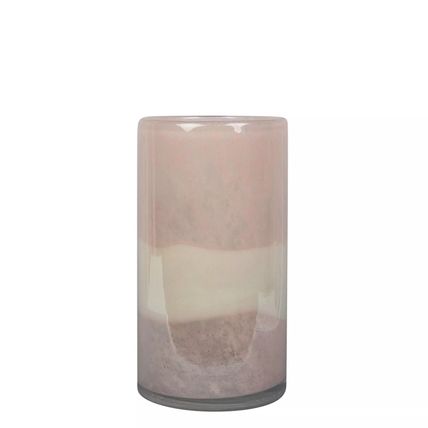 Pink & White Glass Vase 21.5 CM Gift Home Decor Flowers Display Ornament Floral