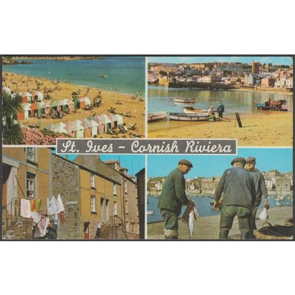 Multiview, Cornish Riviera, St Ives, Cornwall, 1969 - Murray King Postcard