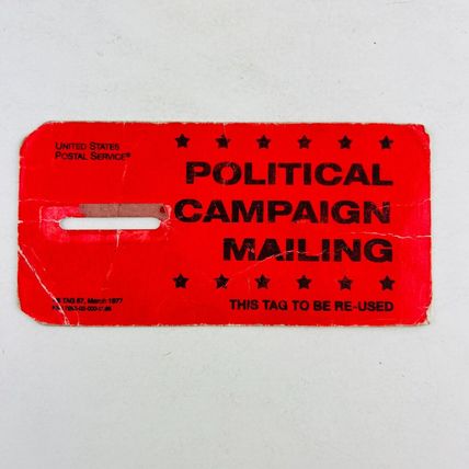 United States Postal Service USPS Political Campaign Mailing Red Tag