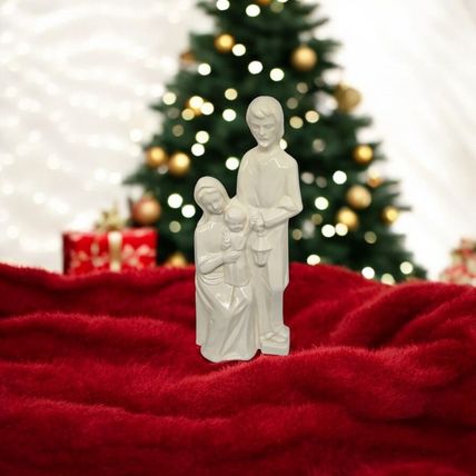 Vintage 80's Holy Family Figure - White Bisque - Nativity - Christmas