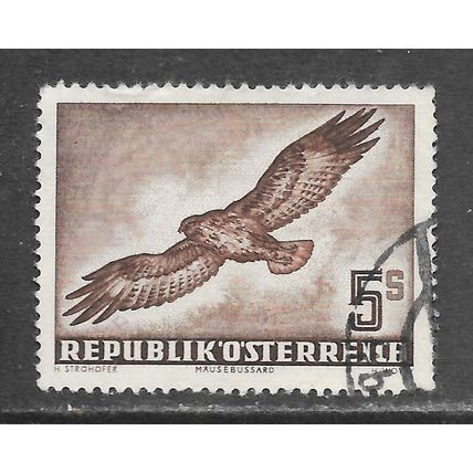 AUSTRIA 1953 5 SCHILLING AIR AIRMAIL BUZZARD BIRD BUTEO BUTEO USED SG1219 1219