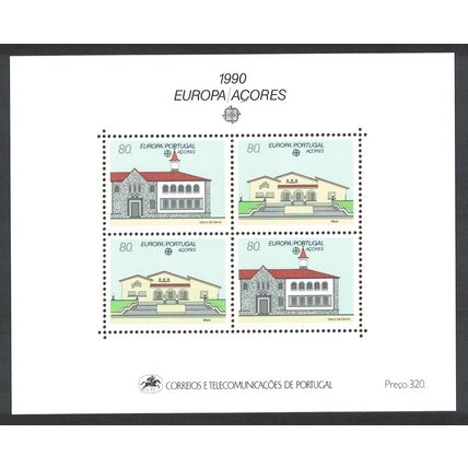 Azores Europa Post Office Buildings MS 1990 MNH SG#MS505 MI#Block 11