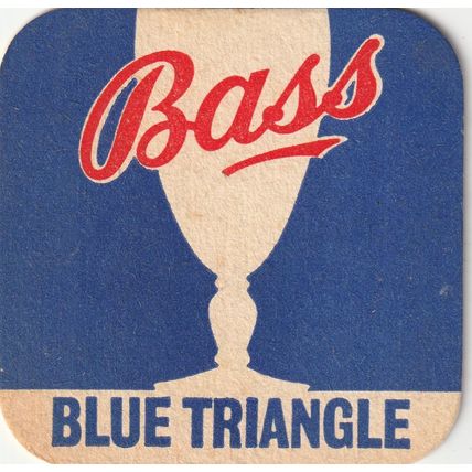 BEER MAT - BASS BREWERY - BLUE TRIANGLE - (Cat No 050) - (1967)