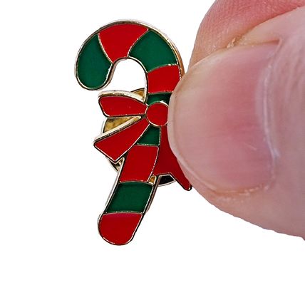 Candy Cane Enamel Pin Badge Cartoon Style Lapel 2.4 cm X 1.5 cm Comic BA161