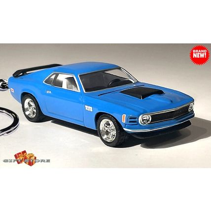 VERY RARE KEYCHAIN 70 BLUE FORD MUSTANG BOSS CUSTOM Ltd.❤️GREAT GIFT❤️