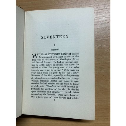 1916 BOOTH TARKINGTON "SEVENTEEN" ILLUSTRATED FICTION USA ANTIQUE BOOK (P4)
