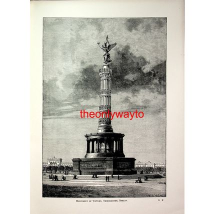 Monument Of Victory, Thiergarten, Berlin, Book Illustration (Print), 1893