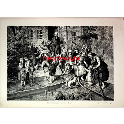 Country School On River Spree, Germany, Book Illustration (Print), 1893