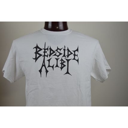 Bedside Alibi Hard Rock Band Music Graphic T Shirt size L white