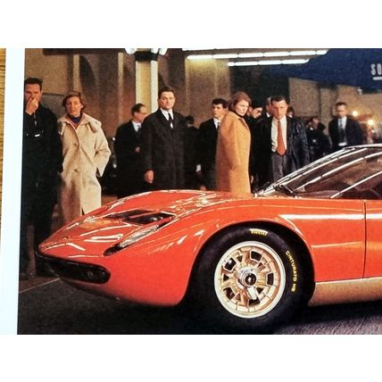 Lamborghini Miura P400 GT Launch Photo Postcard, Italy 1966, Orlebar Brown Promo