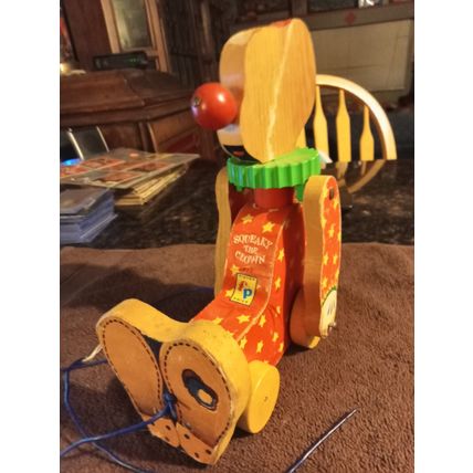 Old Vintage Original Fisher Price Squeaky The Clown # 777 9" Tall Working 1958