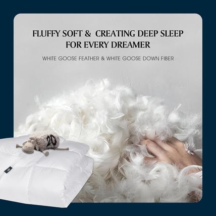 Serta Goose Feather down Fiber Cotton Comforter King Size - 100% Cotton Duvet In