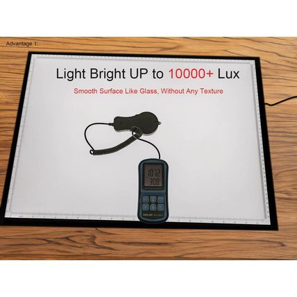 WELZK 10000+ LUX High Bright Light Pad A2, 3 Colors Light Board with UL Adapter.
