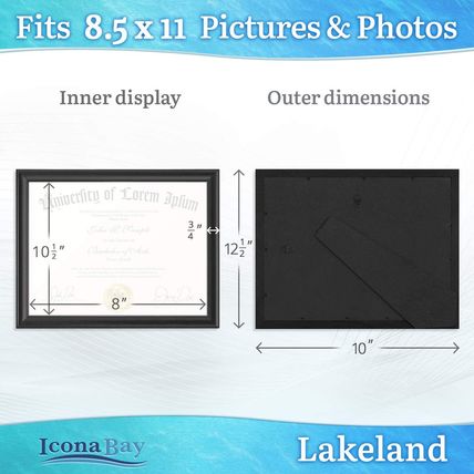 Icona Bay 8.5X11 Certificate Frames - Black, 12 Pack - Contemporary Diploma Fram