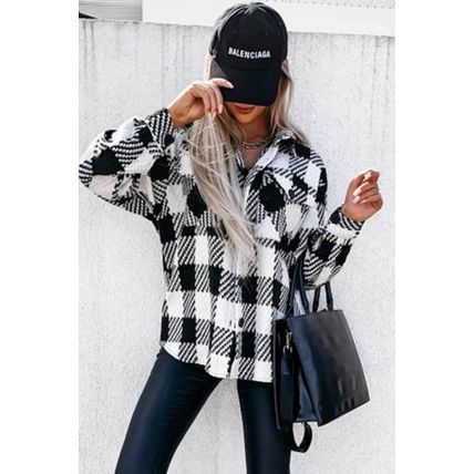 Black Plaid Textured Flap Pocket Shacket