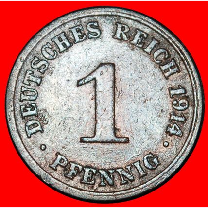 Ⰶ EAGLE (1890-1916): GERMANY ★ 1 PFENNIG 1914D BAVARIA! ★LOW START★NO RESERVE