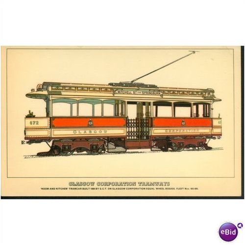 GB Postcard - Glasgow Corporation Tramways