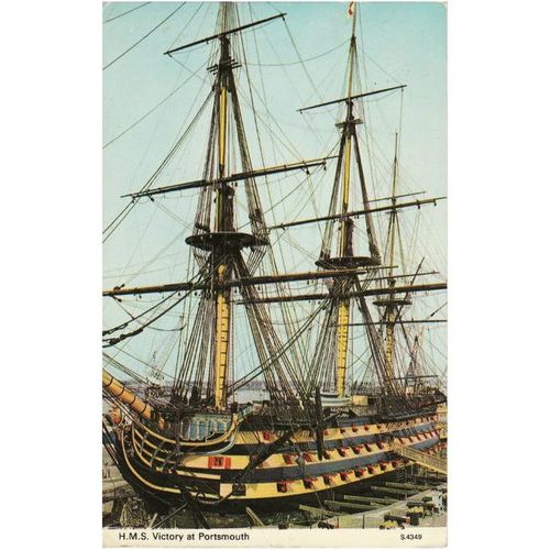 Maritime Postcard HMS Victory Portsmouth Harbour Admiral Nelson Ship Warship