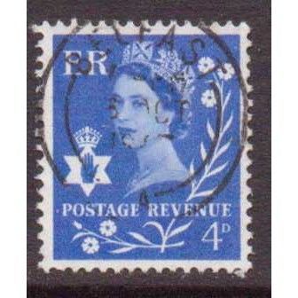 Great Britain QEII 1966 Northern Ireland 4d Ultramarine Used SG NI2 Sc 2 stamp