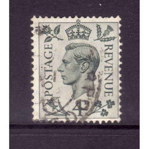 GREAT BRITAIN 1937 SG 468 4d GREY GREEN FINE USED#5