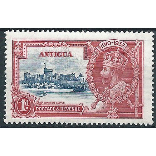 Antigua 1935 SG91 1d Deep Blue & Carmine Silver Jubilee Mounted Mint .. ..