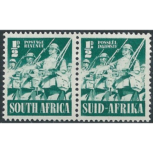 South Africa 1941 SG88 1/2d Green Pair Mounted Mint . ..