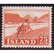 1952 Iceland - Scott #262 used - Agriculture / tractor 75 aur