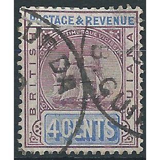 British Guiana 1905 SG242 4c Dull Purple & Ultramarine Fine Used . ..