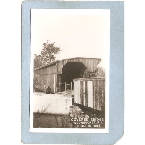 Rhode Island Woonsocket Covered Bridge Postcard Covered Bridge Woonsocket ~669