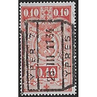 Belgium Epm Mi 137: 10 c. brick-red Railway Parcel Stamp: Coat of Arms.