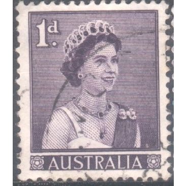 Australia 1959 - SG308 - 1d purple - Queen Elizabeth 11 - used 2