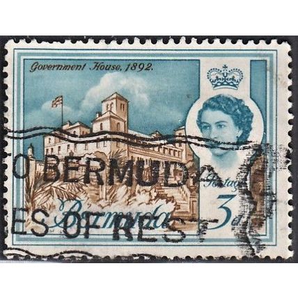 BERMUDA, 1962-68 3d Government House, SG 165 (Scott 177), used.