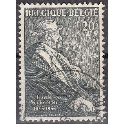 Belgique 1955 Michel 1016 O Cote (2008) 0.20 € Emile Verhaeren poète Cachet rond