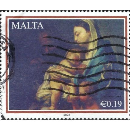 MALTA, CHRISTMAS, Madonna and Child, Francesco Trevisani, black 2008, 0.19, #4