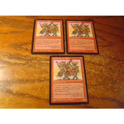 Magic The Gathering, MTG, 3-Cards, 1996, GOBLIN SWINE-RIDER, ex/nm