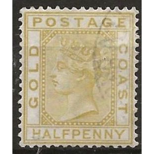 Gold Coast 1876 SG4 1/2d Olive-Yellow Wmk Crown CC Very Fine Used ..