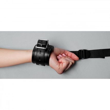 Deluxe Bed Restraint Kit Strict Faux Leather Bondage BDSM Handcuffs S&M Ankle Cu