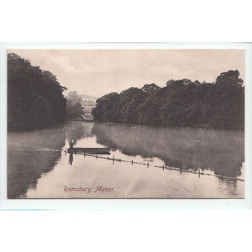 The Lake and Ramsbury Manor House Postcard Wiltshire