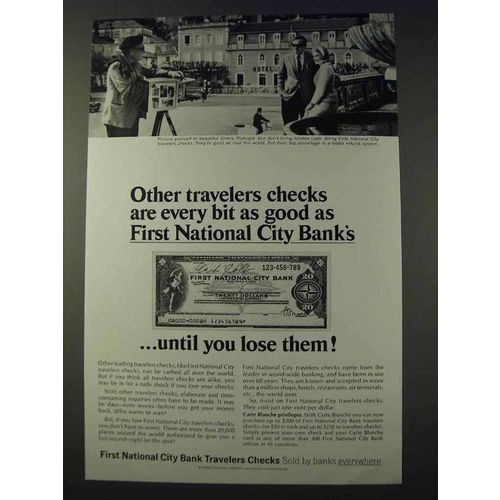 1966 First National City Bank Travelers Checks Ad - As Good